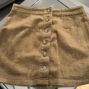 Button front corduroy skirt